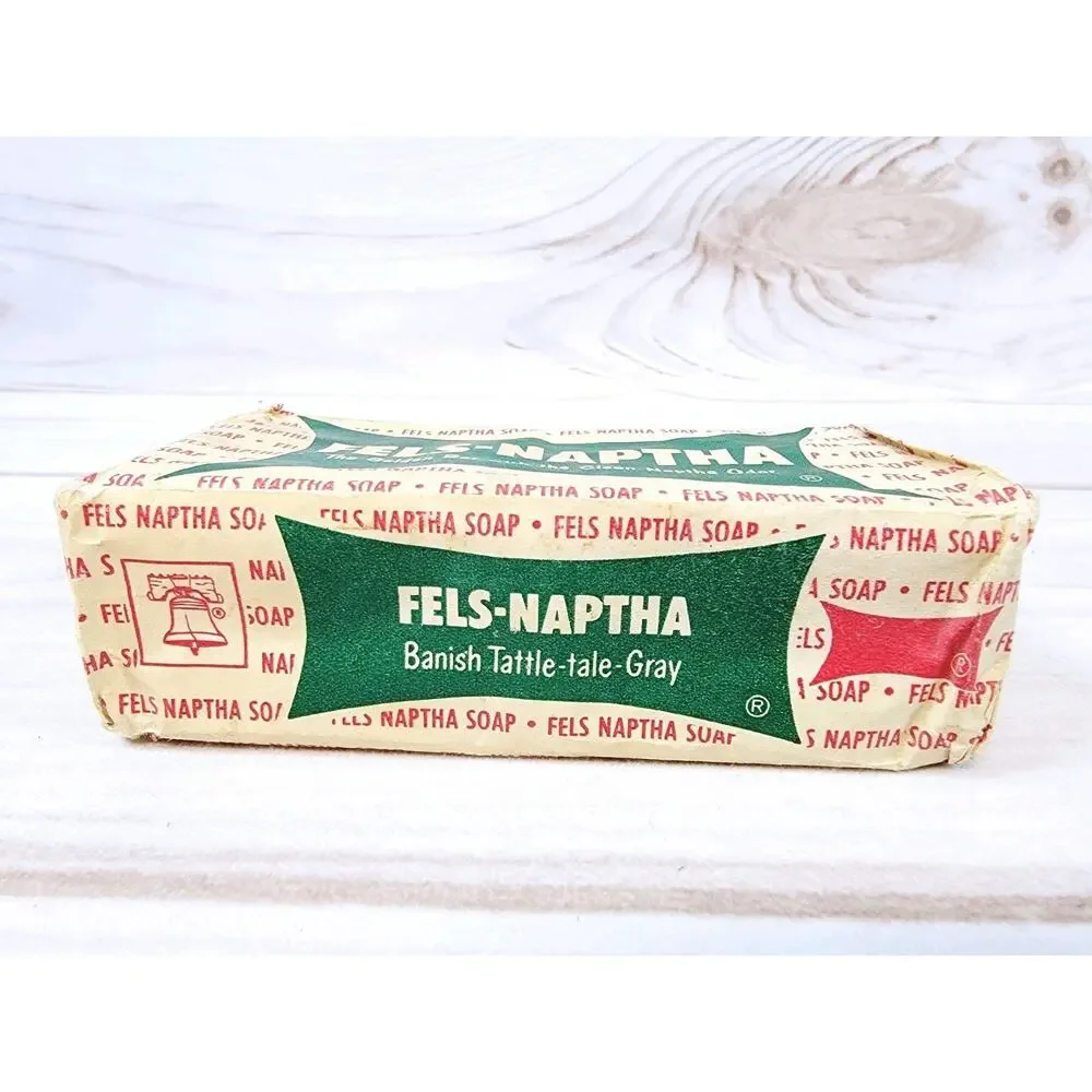 Vintage 1920s Fels-Naptha Laundry Bar Soap Banish Tattle-tale Gray NEW Unopened